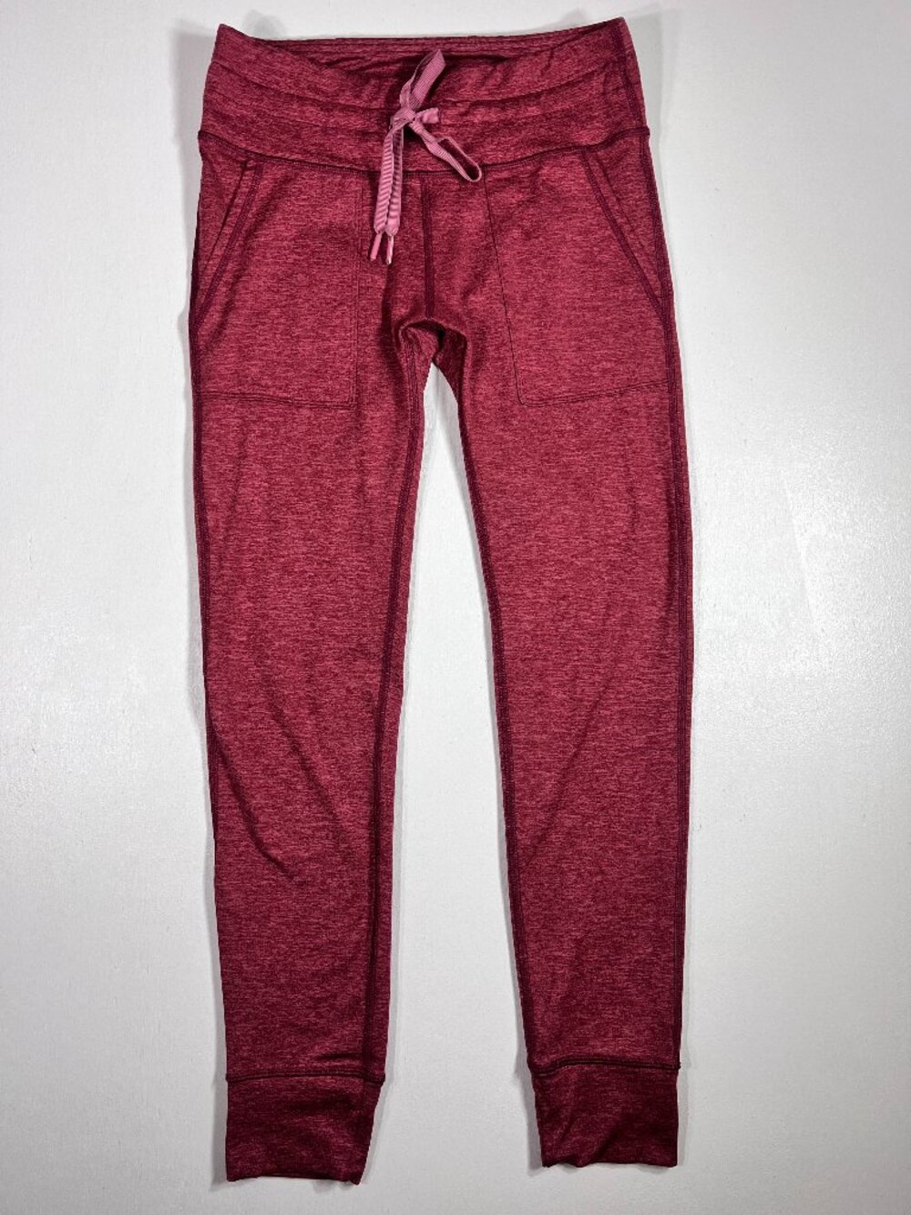 Aerieā Chill Play Move Jogger Leggings Burgundy Heathered Size M Pockets